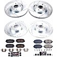 4-Wheel Set Power Stop&reg; K7359 Front and Rear Z23 Daily Carbon-Fiber Ceramic Brake Pad and Drilled & Slotted Rotor Kit