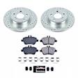 K7377 Rear Brake Disc and Pad Kit, Cross-drilled and Slotted, 5 Lugs, 295 mm, Carbon Fiber Ceramic, Z23 Evolution Sport Series