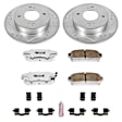 K741-26 Rear Brake Disc and Pad Kit, Silver zinc-plated, Cross-drilled and Slotted, 4 Lugs, 258 mm, Carbon Fiber Ceramic, Z26 Street Warrior Carbon-Fiber Ceramic Series