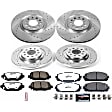 4-Wheel Set Power Stop&reg; K7415-36 Front and Rear Z36 Truck Carbon-Fiber Ceramic Brake Pad and Drilled & Slotted Rotor Kit