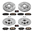 4-Wheel Set Power Stop&reg; K7415 Front and Rear Z23 Daily Carbon-Fiber Ceramic Brake Pad and Drilled & Slotted Rotor Kit