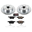 K7417 Rear Brake Disc and Pad Kit, Cross-drilled and Slotted 5 Lugs 315 mm Carbon Fiber Ceramic Z23 Evolution Sport Series