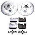 K7435-26 Front Brake Disc and Pad Kit, Silver zinc-plated, Cross-drilled and Slotted, 5 Lugs, 369.9 mm, Carbon Fiber Ceramic, Z26 Street Warrior Carbon-Fiber Ceramic Series