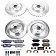 2019 Mercedes Benz GLS450 - Front and Rear Brake Disc and Pad Kit, Silver zinc-plated, Cross-drilled and Slotted, 5 Lugs, 345 mm, Carbon Fiber Ceramic, 3.0L 6Cyl, Z23 Evolution Sport Series