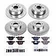 4-Wheel Set Power Stop&reg; K7500 Front and Rear Z23 Daily Carbon-Fiber Ceramic Brake Pad and Drilled & Slotted Rotor Kit
