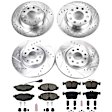 2017 Audi A3 - Front and Rear Brake Disc and Pad Kit, Cross-drilled and Slotted, 5 Lugs, 272 mm, Carbon Fiber Ceramic, 2.0L 4Cyl, Z23 Evolution Sport Series