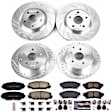 4-Wheel Set Power Stop&reg; K7503 Front and Rear Z23 Daily Carbon-Fiber Ceramic Brake Pad and Drilled & Slotted Rotor Kit