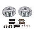 K7505 Rear Brake Disc and Pad Kit, Cross-drilled and Slotted 5 Lugs 283 mm Carbon Fiber Ceramic Z23 Evolution Sport Series