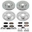 4-Wheel Set Power Stop&reg; K7511 Front and Rear Z23 Daily Carbon-Fiber Ceramic Brake Pad and Drilled & Slotted Rotor Kit