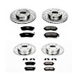4-Wheel Set Power Stop&reg; K751 Front and Rear Z23 Daily Carbon-Fiber Ceramic Brake Pad and Drilled & Slotted Rotor Kit