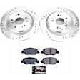 2019 Honda CR-V - Rear Brake Disc and Pad Kit, Silver zinc-plated, Cross-drilled and Slotted, 5 Lugs, 310 mm, Carbon Fiber Ceramic, 2.4L 4Cyl, Z23 Evolution Sport Series