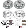 4-Wheel Set Power Stop&reg; K7530-26 Front and Rear Z26 Muscle Carbon-Fiber Ceramic Brake Pad and Drilled & Slotted Rotor Kit