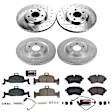 K7531 Front and Rear Brake Disc and Pad Kit, Cross-drilled and Slotted 5 Lugs 330 mm Carbon Fiber Ceramic Z23 Evolution Sport Series