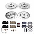 4-Wheel Set Power Stop&reg; K7538 Front and Rear Z23 Daily Carbon-Fiber Ceramic Brake Pad and Drilled & Slotted Rotor Kit