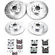 2013 BMW 328i xDrive - Front and Rear Brake Disc and Pad Kit, Silver zinc-plated, Cross-drilled and Slotted, 5 Lugs, 339.9 mm, Carbon Fiber Ceramic, F30 Body, 3.0L 6Cyl, Z26 Street Warrior Carbon-Fiber Ceramic Series