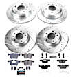 2016 BMW 330e - Front and Rear Brake Disc and Pad Kit, Silver zinc-plated, Cross-drilled and Slotted, 5 Lugs, 300 mm, Carbon Fiber Ceramic, 2.0L 4Cyl, Z23 Evolution Sport Series