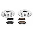 K754 Front Brake Disc and Pad Kit, Silver zinc-plated, Cross-drilled and Slotted, 5 Lugs, 251 mm, Carbon Fiber Ceramic, Z23 Evolution Sport Series