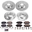 4-Wheel Set Power Stop&reg; K7564 Front and Rear Z23 Daily Carbon-Fiber Ceramic Brake Pad and Drilled & Slotted Rotor Kit
