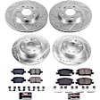 4-Wheel Set Power Stop&reg; K7566 Front and Rear Z23 Daily Carbon-Fiber Ceramic Brake Pad and Drilled & Slotted Rotor Kit