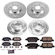 2016 Chevrolet Malibu - Front and Rear Brake Disc and Pad Kit, Cross-drilled and Slotted, 5 Lugs, 288.2 mm, Carbon Fiber Ceramic, with Manual Parking Brake, 1.5L 4Cyl, Z23 Evolution Sport Series
