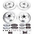 4-Wheel Set Power Stop&reg; K7576-36 Front and Rear Z36 Truck Carbon-Fiber Ceramic Brake Pad and Drilled & Slotted Rotor Kit