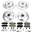 4-Wheel Set Power Stop&reg; K7576 Front and Rear Z23 Daily Carbon-Fiber Ceramic Brake Pad and Drilled & Slotted Rotor Kit