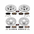 4-Wheel Set Power Stop&reg; K7580 Front and Rear Z23 Daily Carbon-Fiber Ceramic Brake Pad and Drilled & Slotted Rotor Kit