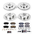 4-Wheel Set Power Stop&reg; K7582 Front and Rear Z23 Daily Carbon-Fiber Ceramic Brake Pad and Drilled & Slotted Rotor Kit