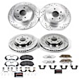 4-Wheel Set Power Stop&reg; K7584-26 Front and Rear Z26 Muscle Carbon-Fiber Ceramic Brake Pad and Drilled & Slotted Rotor Kit