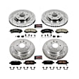 K7584 4-Wheel Set Front and Rear Brake Disc and Pad Kit, Cross-drilled and Slotted, 5 Lugs, 319.8 mm and 308 mm, Carbon Fiber Ceramic, Z23 Evolution Sport Series
