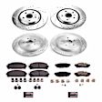 4-Wheel Set Power Stop&reg; K7606 Front and Rear Z23 Daily Carbon-Fiber Ceramic Brake Pad and Drilled & Slotted Rotor Kit