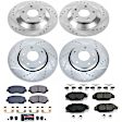 4-Wheel Set Power Stop&reg; K7609 Front and Rear Z23 Daily Carbon-Fiber Ceramic Brake Pad and Drilled & Slotted Rotor Kit