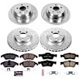 4-Wheel Set Power Stop&reg; K7612 Front and Rear Z23 Daily Carbon-Fiber Ceramic Brake Pad and Drilled & Slotted Rotor Kit