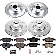 2016 Mercedes Benz E350 - Front and Rear Brake Disc and Pad Kit, Cross-drilled and Slotted, 5 Lugs, 300 mm, Carbon Fiber Ceramic, With OE Non-Drilled Rotors, Z23 Evolution Sport Series