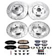 4-Wheel Set Power Stop&reg; K7631 Front and Rear Z23 Daily Carbon-Fiber Ceramic Brake Pad and Drilled & Slotted Rotor Kit