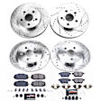 4-Wheel Set Power Stop&reg; K7632 Front and Rear Z23 Daily Carbon-Fiber Ceramic Brake Pad and Drilled & Slotted Rotor Kit