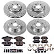 2015 Volvo S60 - Front and Rear Brake Disc and Pad Kit, Silver zinc-plated, Cross-drilled and Slotted, 5 Lugs, 300 mm, Carbon Fiber Ceramic, 2.0L 4Cyl, Z23 Evolution Sport Series