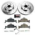K7648 Front Brake Disc and Pad Kit, Cross-drilled and Slotted 5 Lugs 338 mm Carbon Fiber Ceramic Z23 Evolution Sport Series