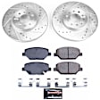 K7661 Front Brake Disc and Pad Kit, Zinc-Plated, Cross-drilled and Slotted, 5 Lugs, 321.2 mm, Carbon Fiber Ceramic, Z23 Evolution Sport Series
