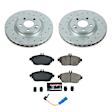 K7674 Front Brake Disc and Pad Kit, Cross-drilled and Slotted, 5 Lugs, 320.2 mm, Carbon Fiber Ceramic, Z23 Evolution Sport Series