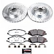 K7683-36 Front Brake Disc and Pad Kit, Silver zinc-plated, Cross-drilled and Slotted, 5 Lugs, 360 mm, Carbon Fiber Ceramic, Z36 Extreme Truck And Tow