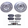 K7690 Front Brake Disc and Pad Kit, Silver zinc-plated, Cross-drilled and Slotted, 5 Lugs, 319.7 mm, Carbon Fiber Ceramic, Z23 Evolution Sport Series