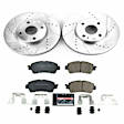 K7700 Front Brake Disc and Pad Kit, Silver zinc-plated, Cross-drilled and Slotted, 4 Lugs, 257.7 mm, Carbon Fiber Ceramic, Z23 Evolution Sport Series