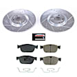 2021 Volvo S90 - Front Brake Disc and Pad Kit, Silver zinc-plated, Cross-drilled and Slotted, 5 Lugs, 345 mm, Carbon Fiber Ceramic, With Front Disc, With Rear Disc, 2.0L 4Cyl, Z23 Evolution Sport Series