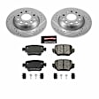 K7707 Rear Brake Disc and Pad Kit, Silver zinc-plated, Cross-drilled and Slotted, 5 Lugs, 299.9 mm, Carbon Fiber Ceramic, Z23 Evolution Sport Series