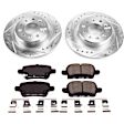 K7721 Rear Brake Disc and Pad Kit, Zinc-Plated, Cross-drilled and Slotted, 5 Lugs, 288.2 mm, Carbon Fiber Ceramic, Z23 Evolution Sport Series