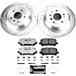 2016 Honda Pilot - Rear Brake Disc and Pad Kit, Silver zinc-plated, Cross-drilled and Slotted, 5 Lugs, 329.7 mm, Carbon Fiber Ceramic, 3.5L 6Cyl, Z36 Extreme Truck And Tow