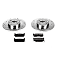 K772 Rear Brake Disc and Pad Kit, Silver zinc-plated, Cross-drilled and Slotted, 4 Lugs, 251 mm, Carbon Fiber Ceramic, Z23 Evolution Sport Series