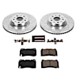 K7777 Front Brake Disc and Pad Kit, Silver zinc-plated, Cross-drilled and Slotted, 5 Lugs, 345 mm, Carbon Fiber Ceramic, Z23 Evolution Sport Series