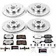 4-Wheel Set Power Stop&reg; K7816-26 Front and Rear Z26 Muscle Carbon-Fiber Ceramic Brake Pad and Drilled & Slotted Rotor Kit